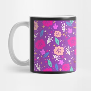 Confetti Floral on Purple Mug